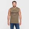 Men's Stencil Block Icon Tank, Khaki