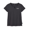 Women's Block Logo Notch Neck T-Shirt, Gray
