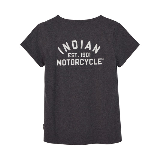 Women's Block Logo Notch Neck T-Shirt, Gray