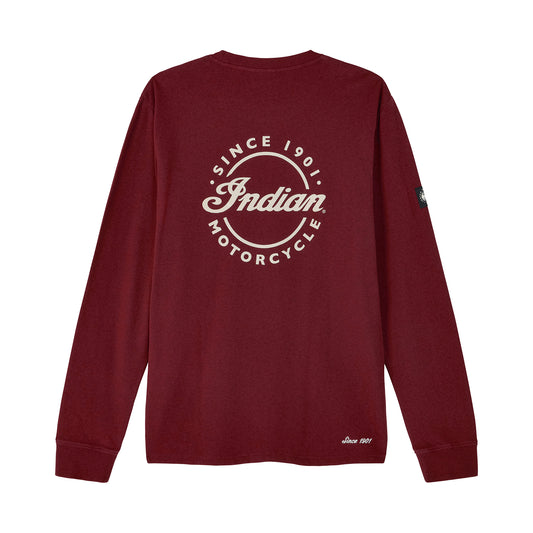 Men's Script Icon Pocket Long Sleeve T-Shirt, Port
