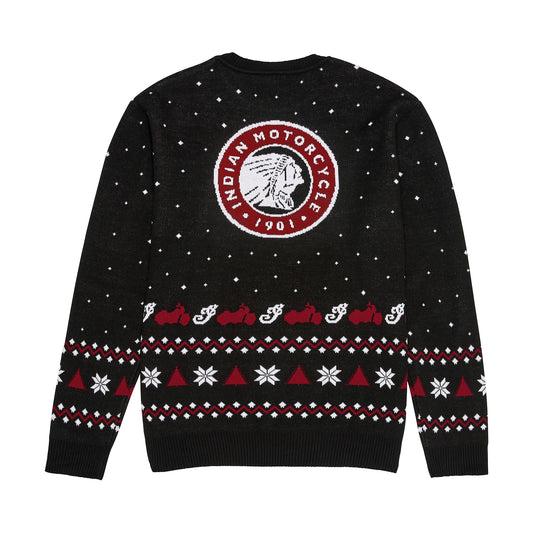 Unisex Script Holiday Sweater, Black