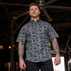 Men's Engine Headdress Print SS Shirt, Gray