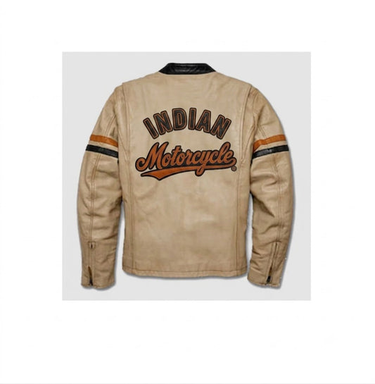 Men's Mid-Weight Colorblocked Leather Jacket