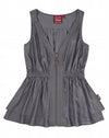 Indian gray sleeveless TOP with zipper