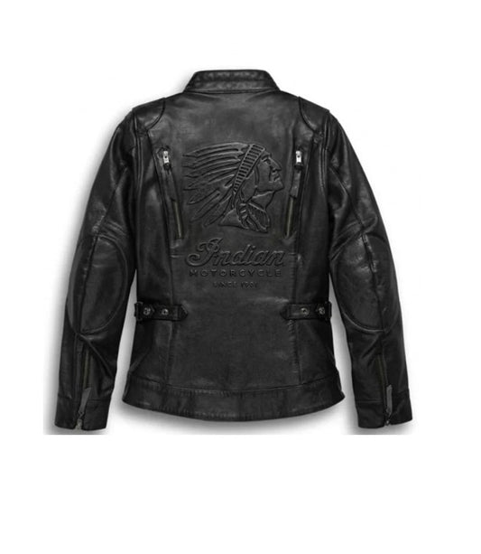 Indian Motorcycle Women's Line Stitcher Leather Jacket
