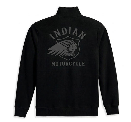 Men's Bar & Shield 1/4 Zip Pullover - Black Beauty