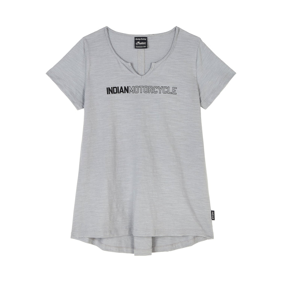 Women's Logo Back Pleat T-shirt, Gray - Indian Motorcycle Jacket