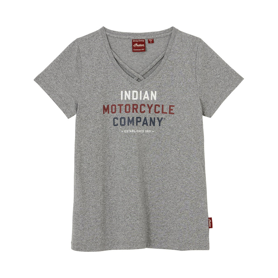 Women's Tri Color Logo T-Shirt, Gray - Indian Motorcycle Jacket