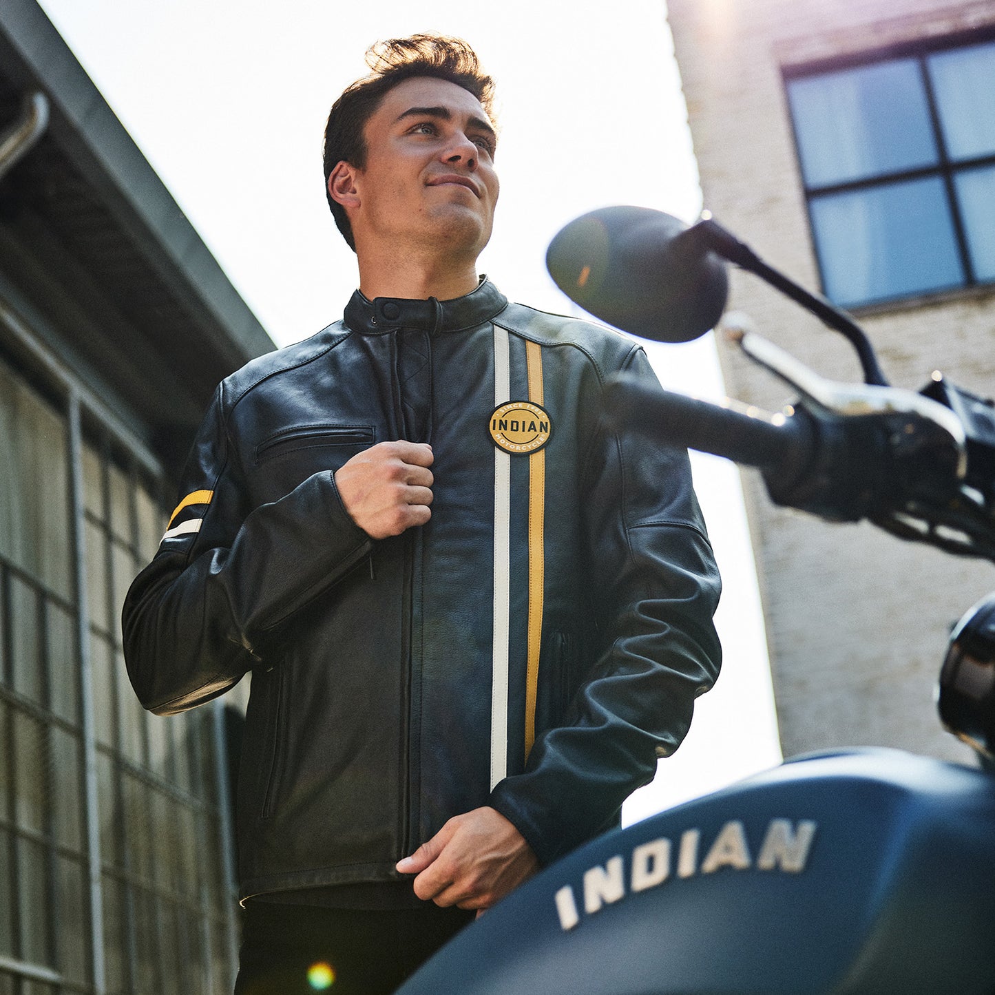 Men's Cafe Leather Jacket, Black