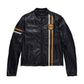 Men's Cafe Leather Jacket, Black
