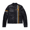 Men's Cafe Leather Jacket, Black