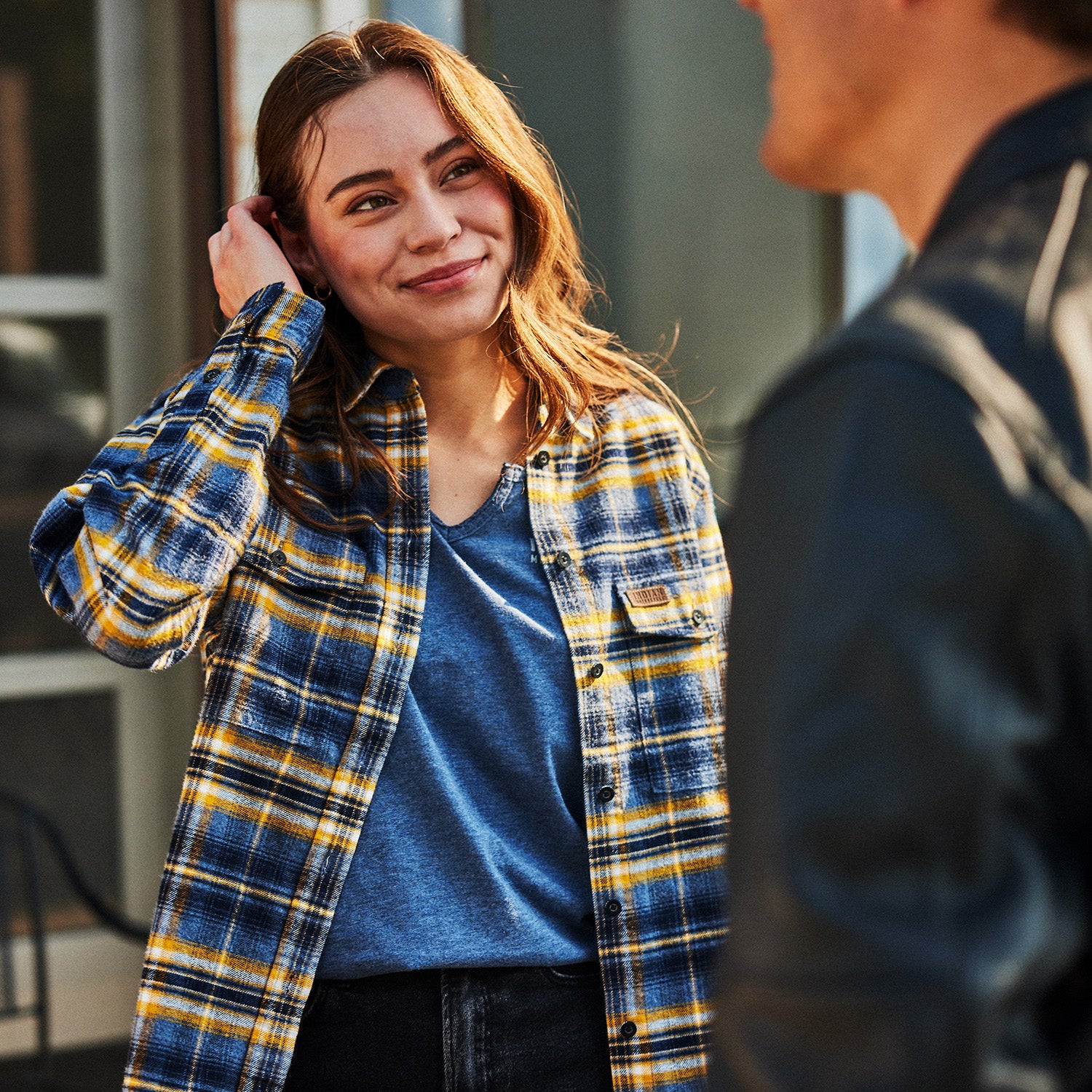 Women's Kansas Plaid Shirt, Navy