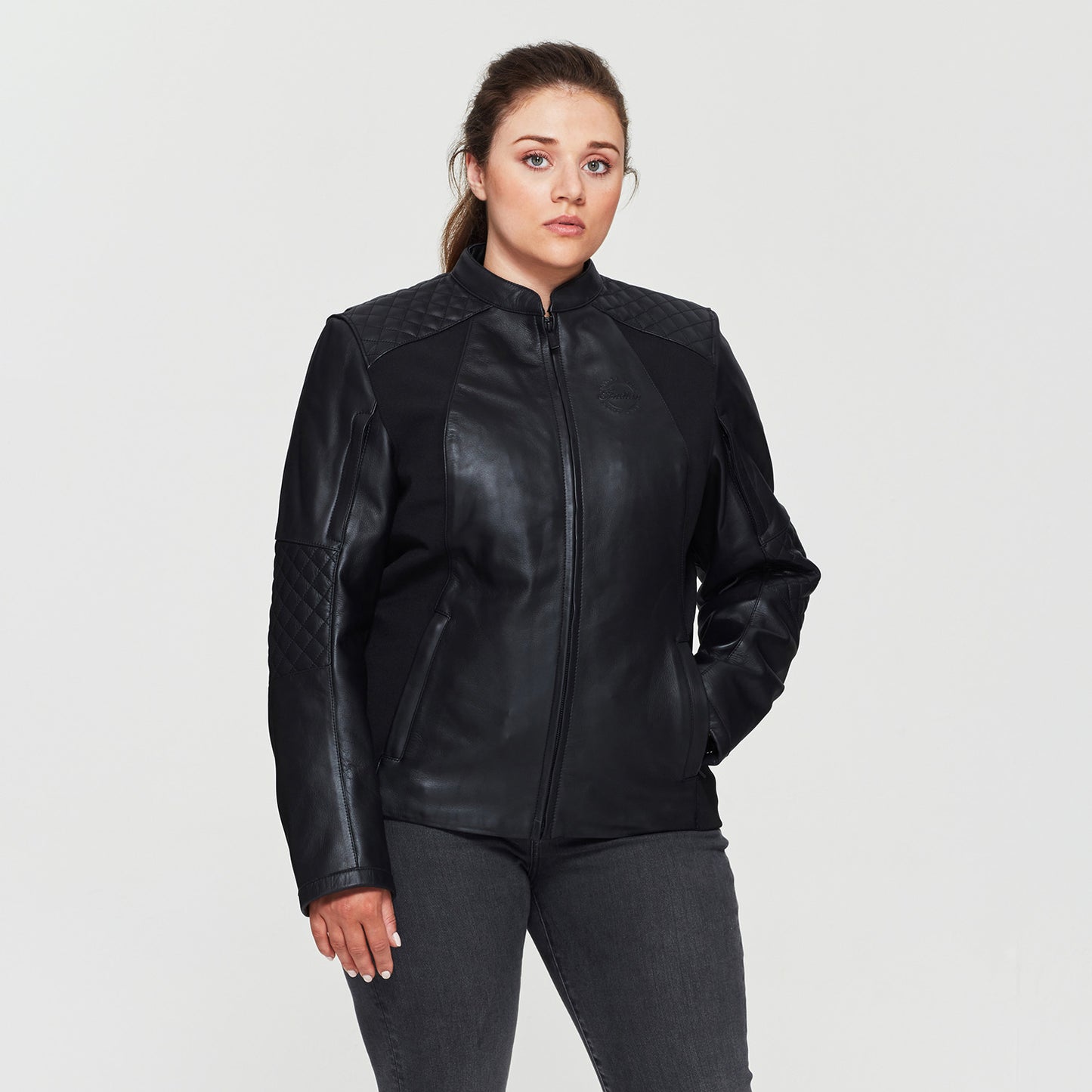 Women's Drew Leather Jacket, Black