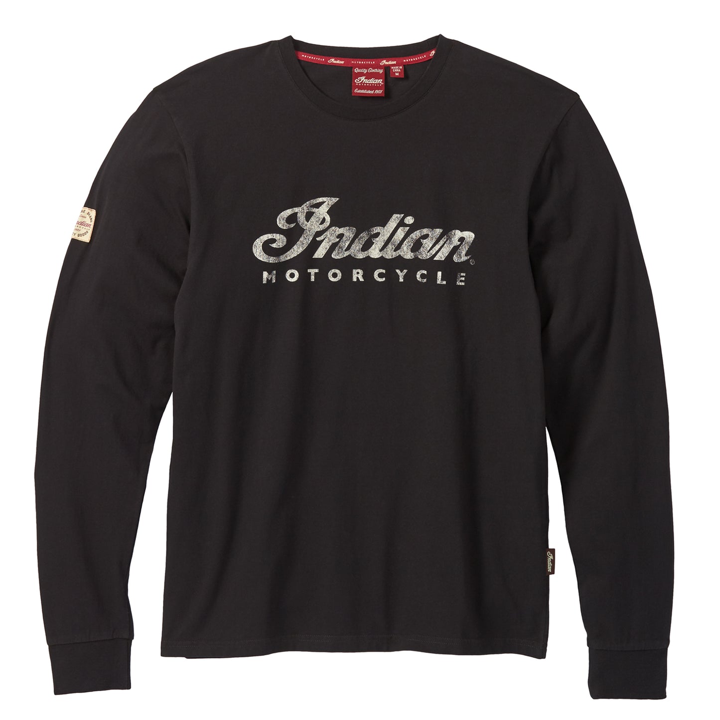 Men's Long Sleeve Script Logo T-Shirt, Black
