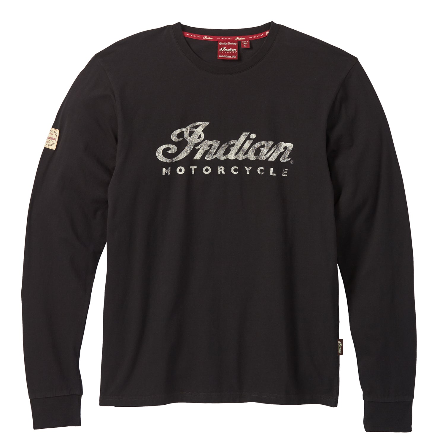 Men's Long Sleeve Script Logo T-Shirt, Black