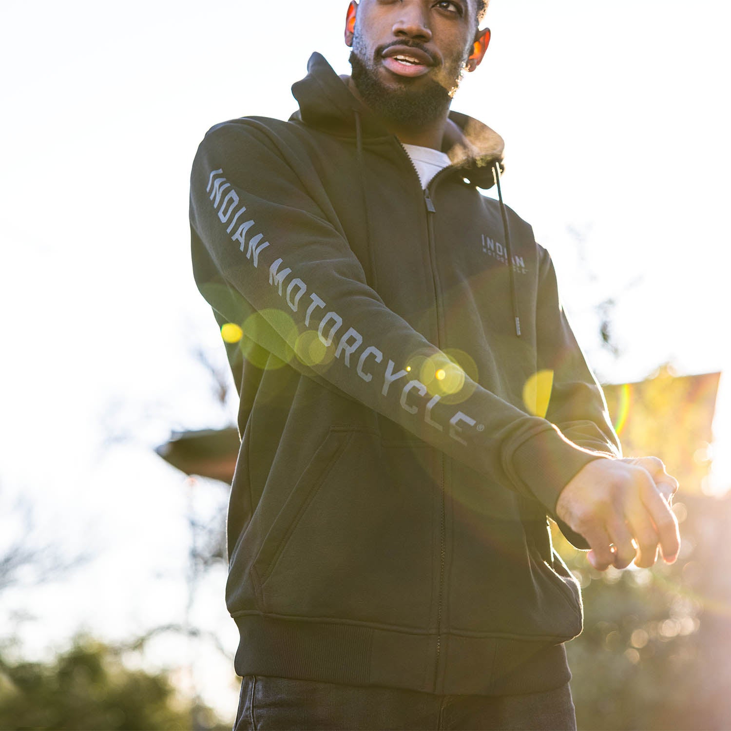 Men's Embroidered Hoodie, Black
