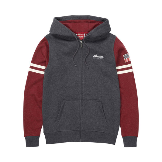 Women's Contrast Zip Thru Hoodie, Charcoal