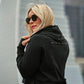 Women's Cropped Athlete Hoodie, Black