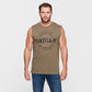 Men's Stencil Block Icon Tank, Khaki