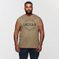 Men's Stencil Block Icon Tank, Khaki