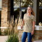 Women's Stencil Block Icon T-Shirt, Khaki
