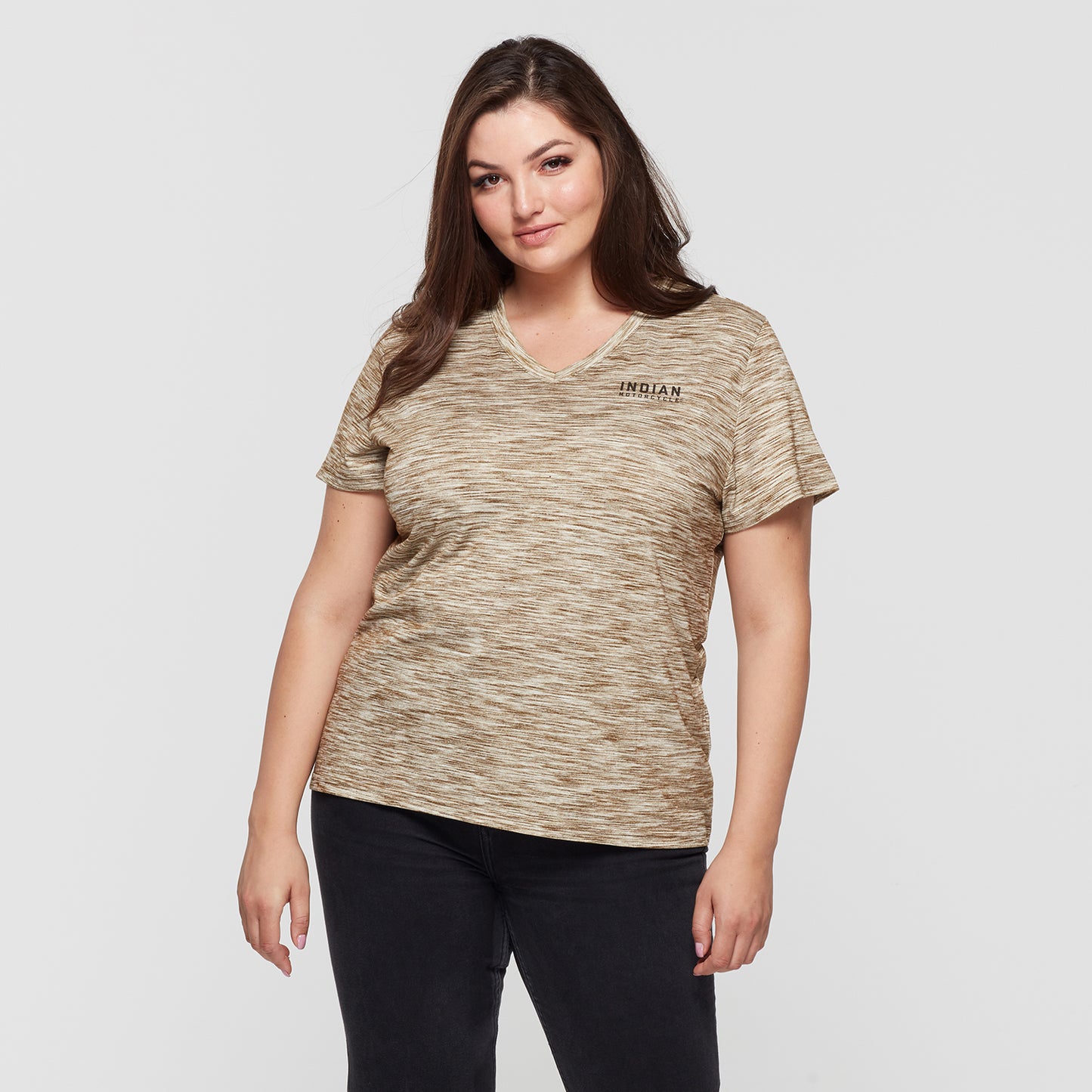 Women's Stencil Block Icon T-Shirt, Khaki