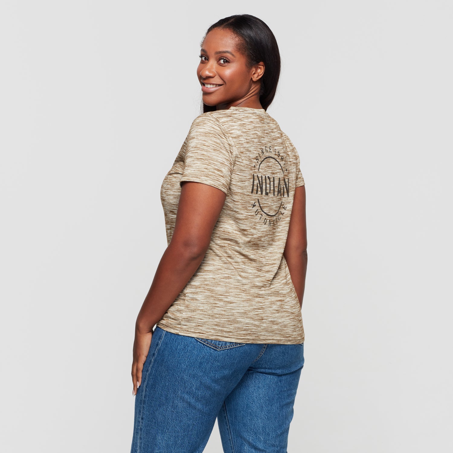 Women's Stencil Block Icon T-Shirt, Khaki