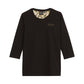 Women's Camo Lined 3/4 Sleeve T-Shirt, Black