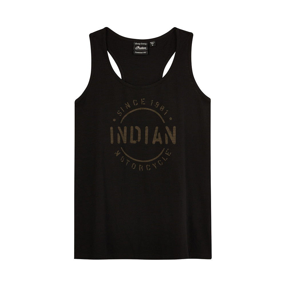 Women's Stencil Block Icon Tank, Black