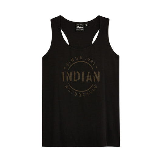 Women's Stencil Block Icon Tank, Black