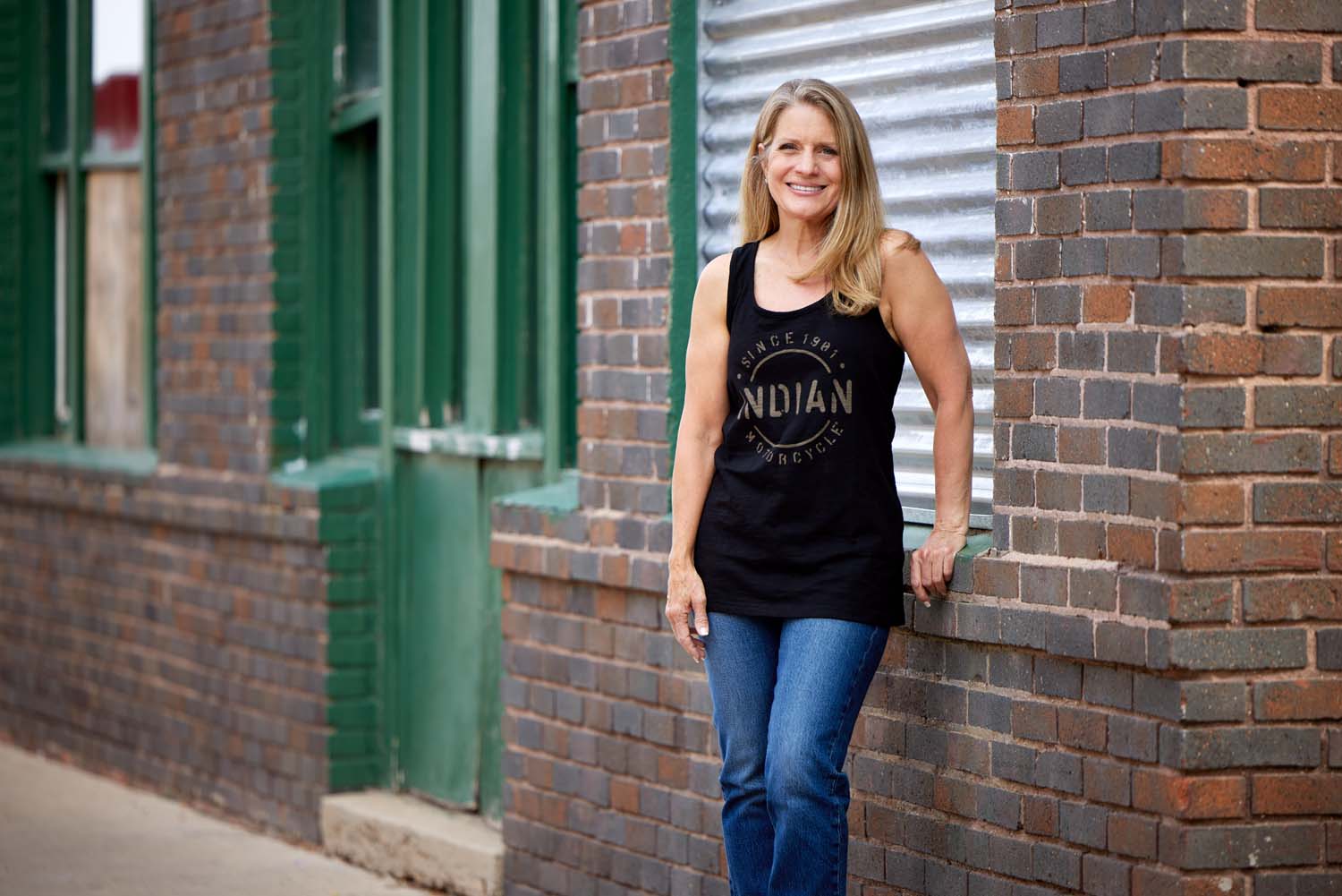 Women's Stencil Block Icon Tank, Black