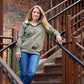 Women's Stencil Block Icon Hoodie, Khaki