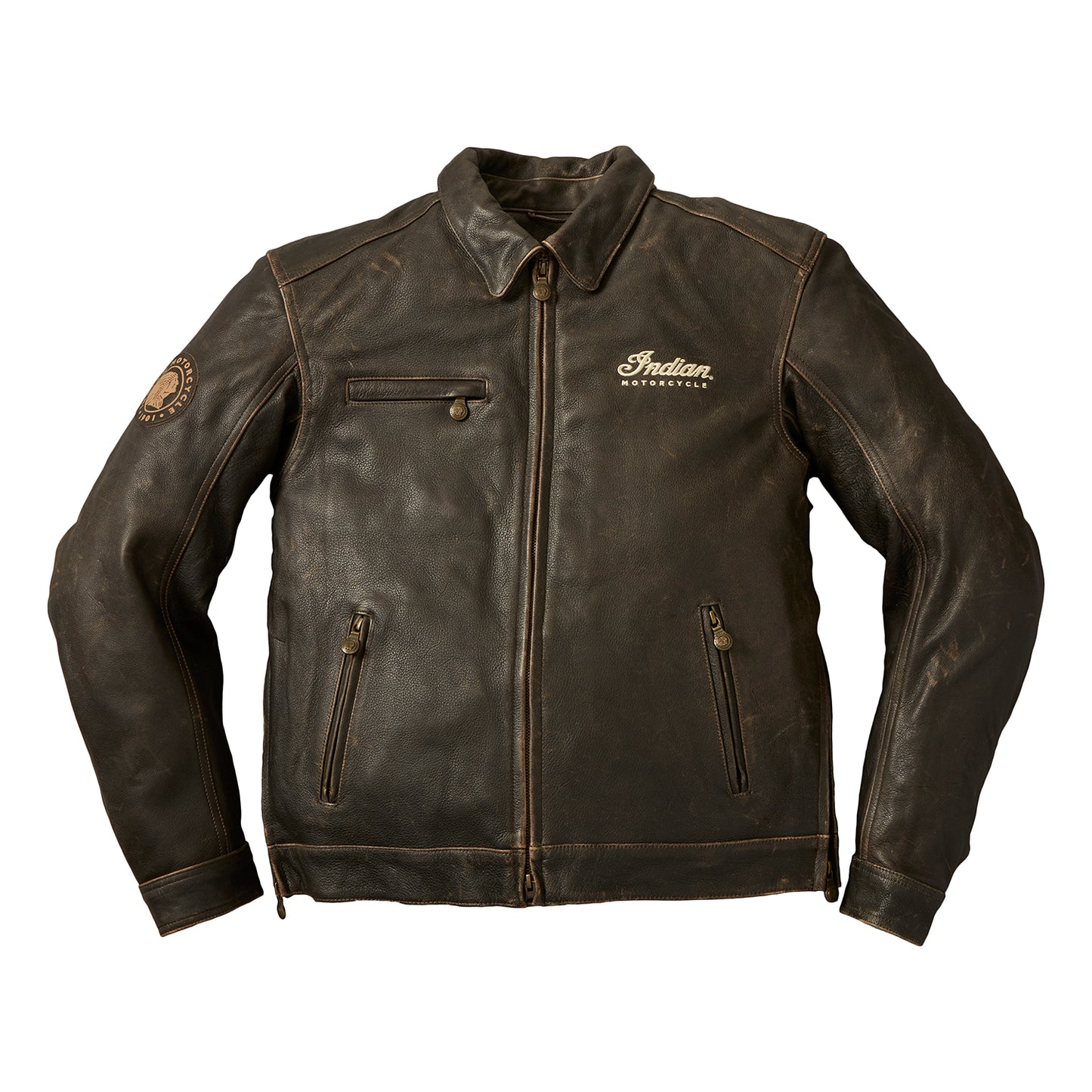 Men's Leather Classic Riding Jacket with Removable Lining, Dark Brown