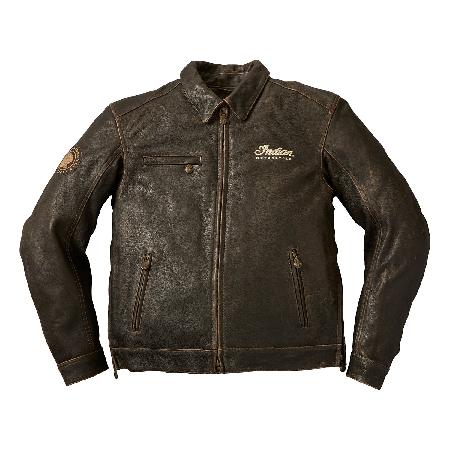 Men's Leather Classic Riding Jacket with Removable Lining, Dark Brown