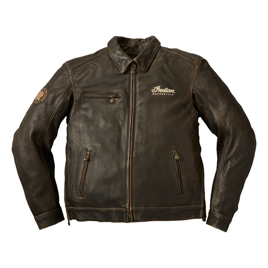 Men's Leather Classic Riding Jacket with Removable Lining, Dark Brown