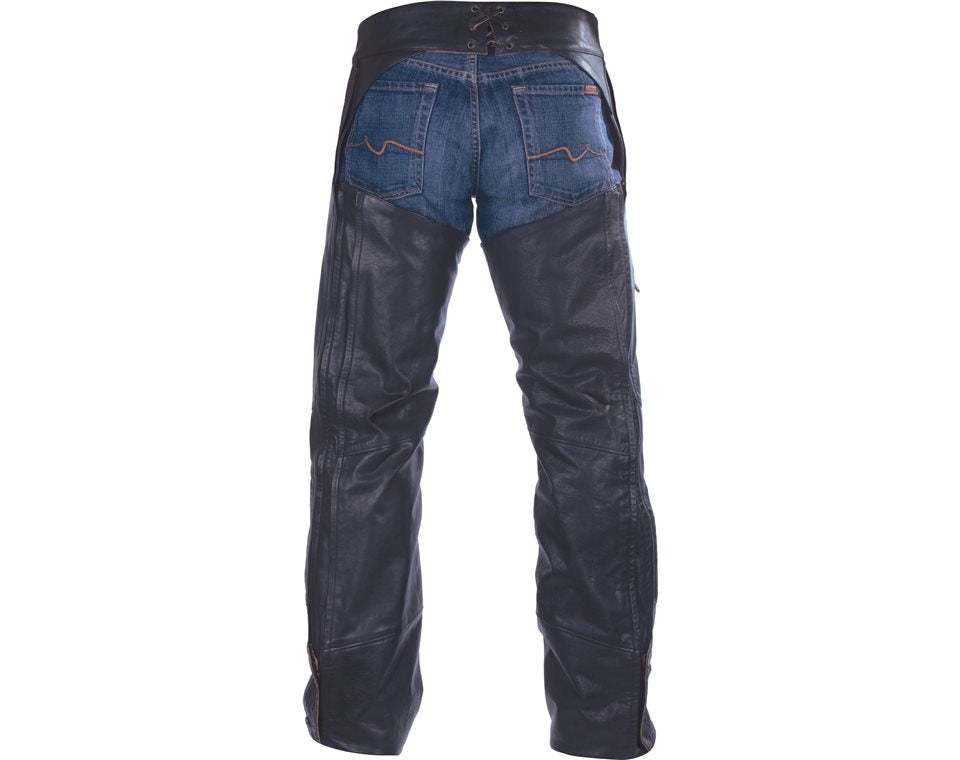 Men's Traditional Leather Chaps, Black