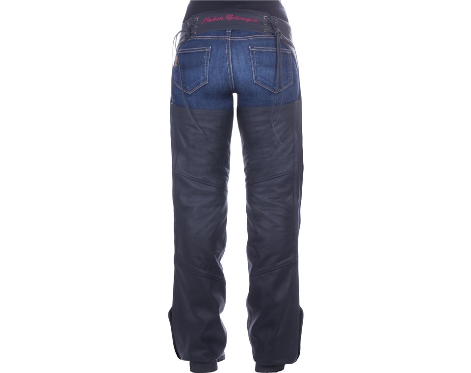 Women's Traditional Leather Chaps, Black