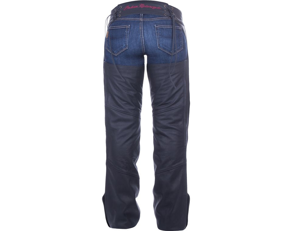 Women's Traditional Leather Chaps, Black