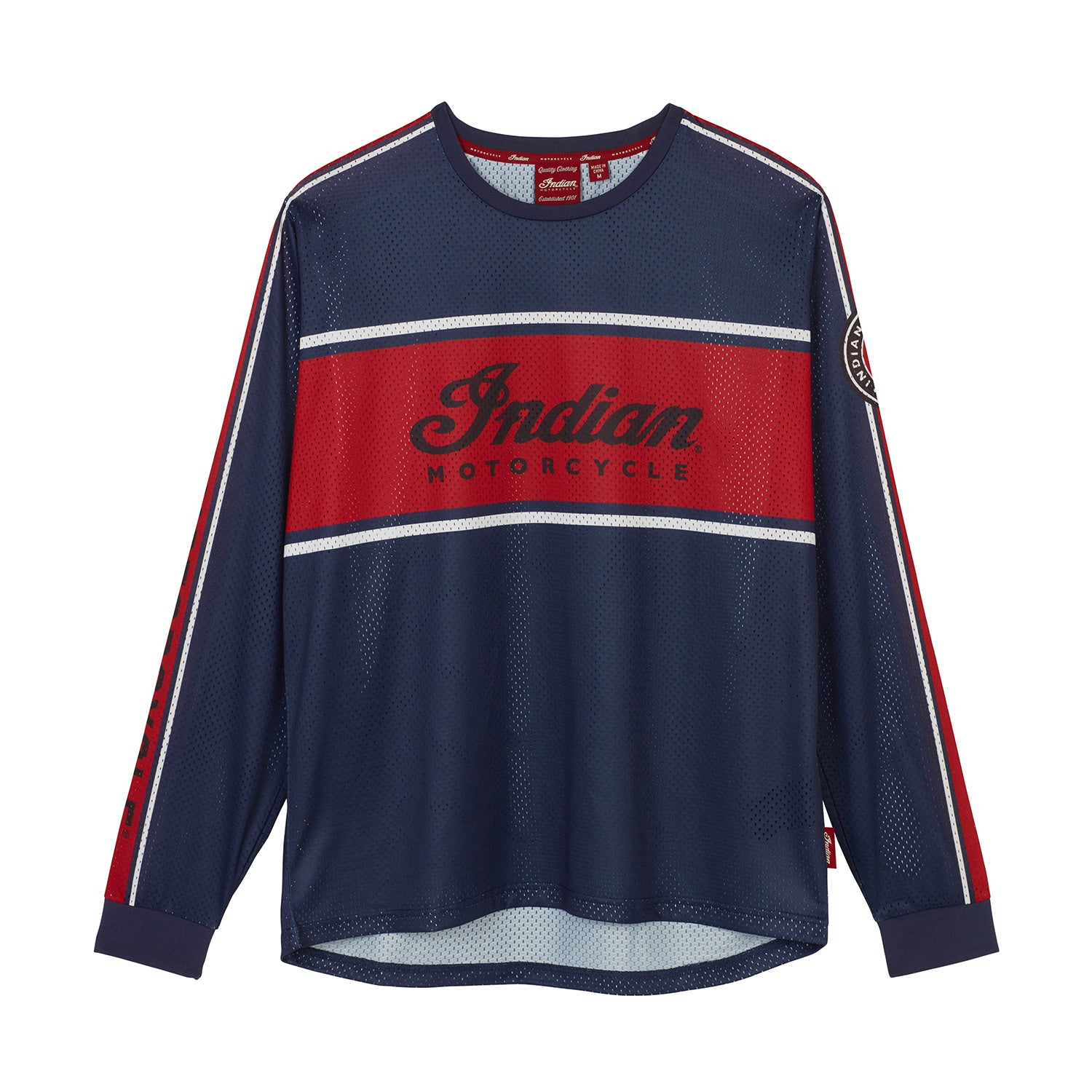 Men's Script Performance Long Sleeve T-Shirt, Navy