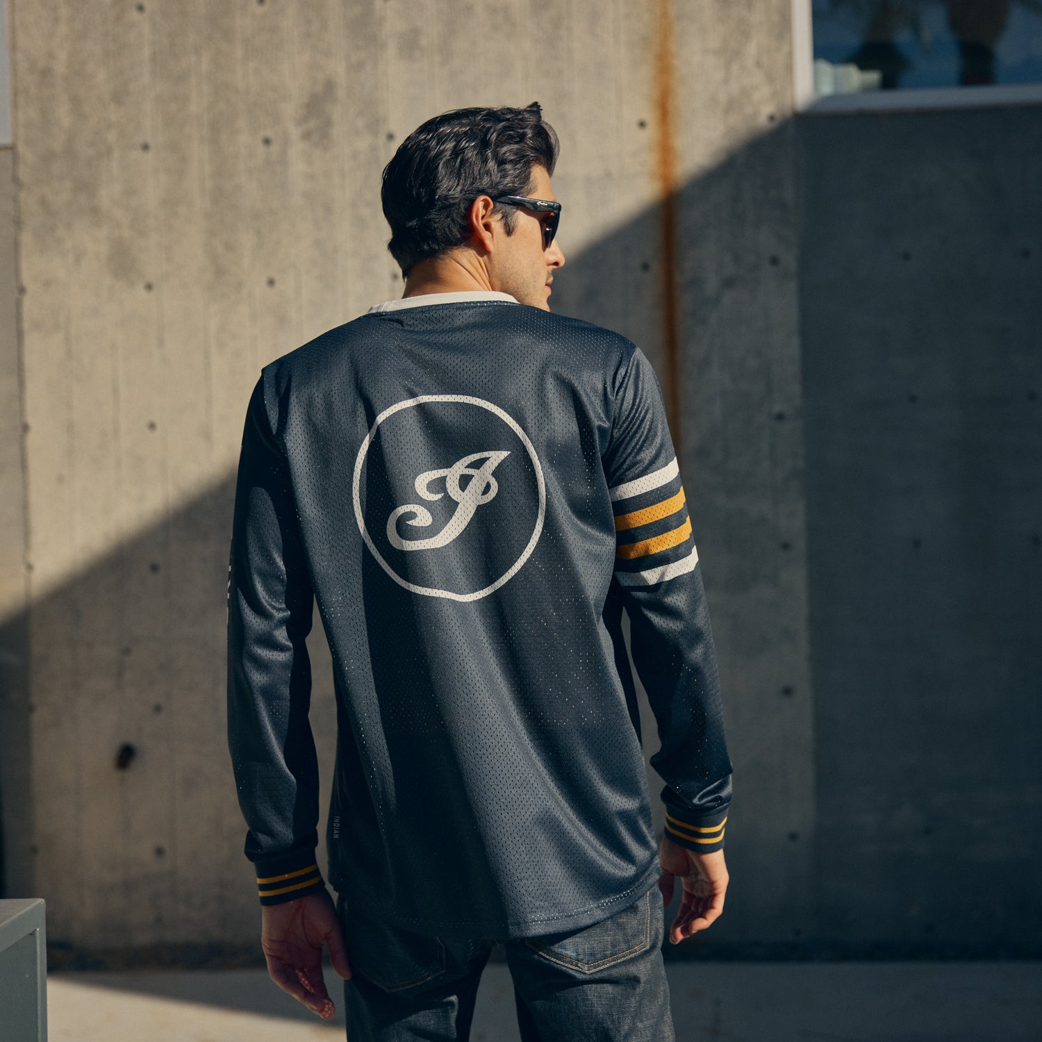 Men's Vintage Speedway Long Sleeve Jersey, Navy