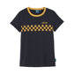 Women's Vintage Speedway Checked T-Shirt, Navy