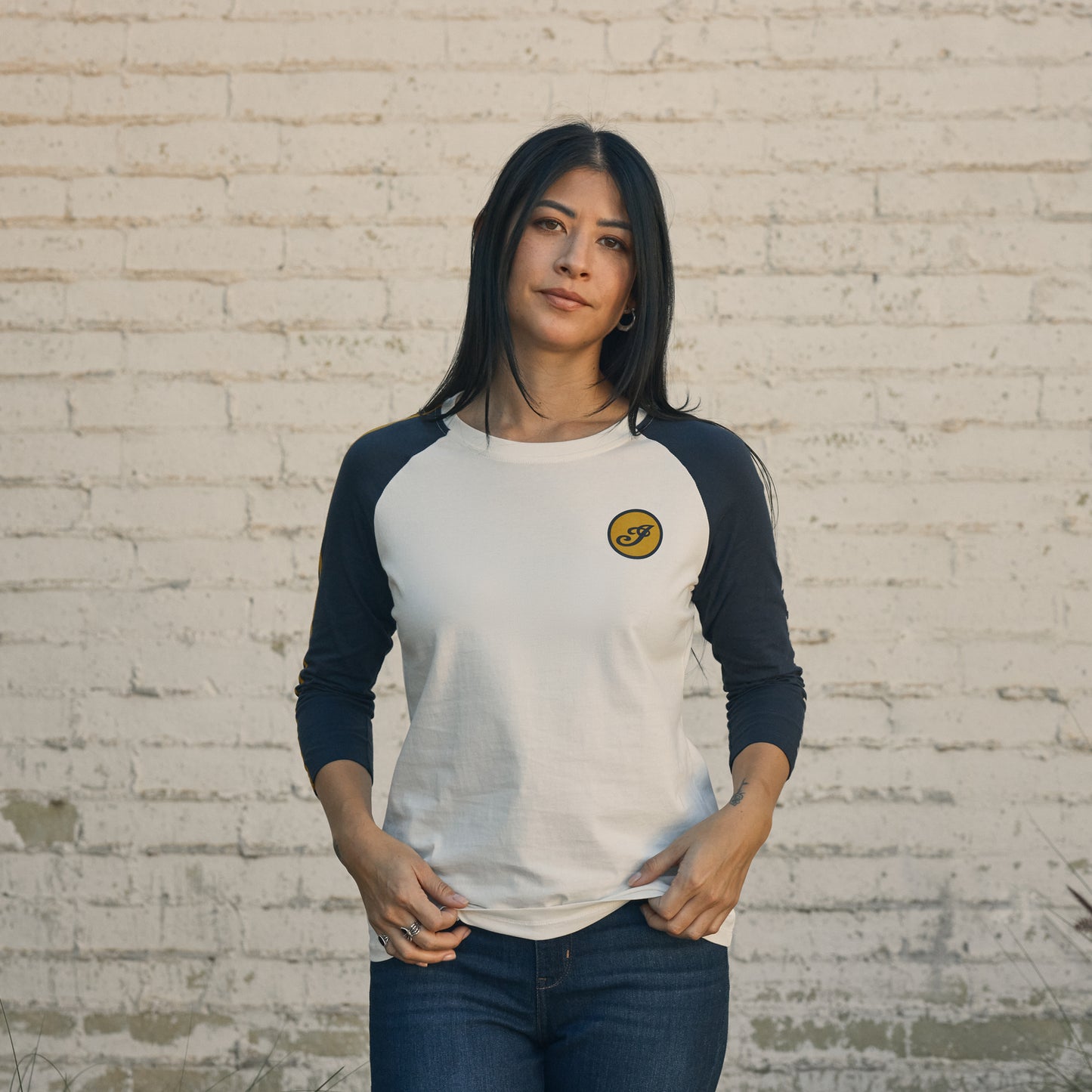 Women's Vintage Speedway 3/4 Sleeve T-Shirt, White