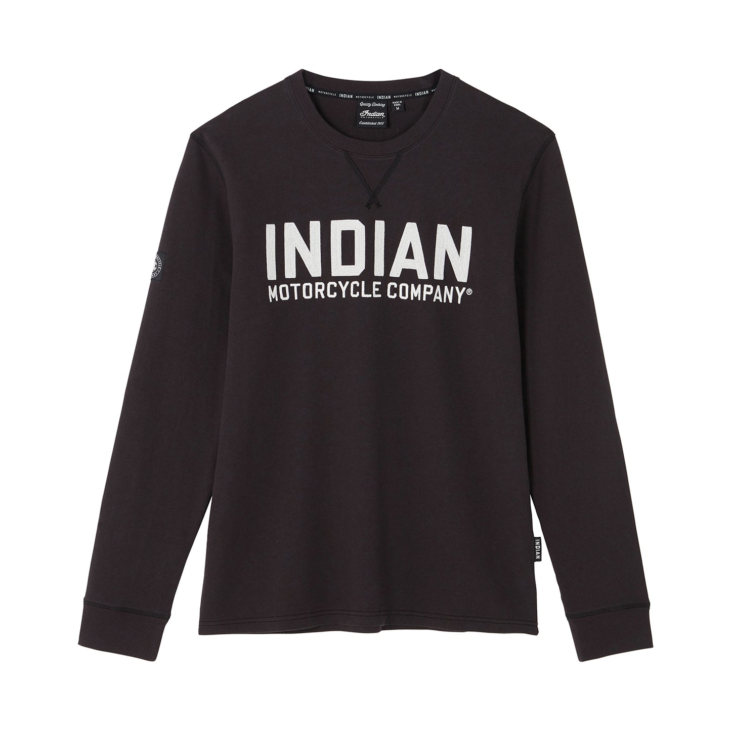 Men's Chainstitch Embroidery Longsleeve T-Shirt, Black
