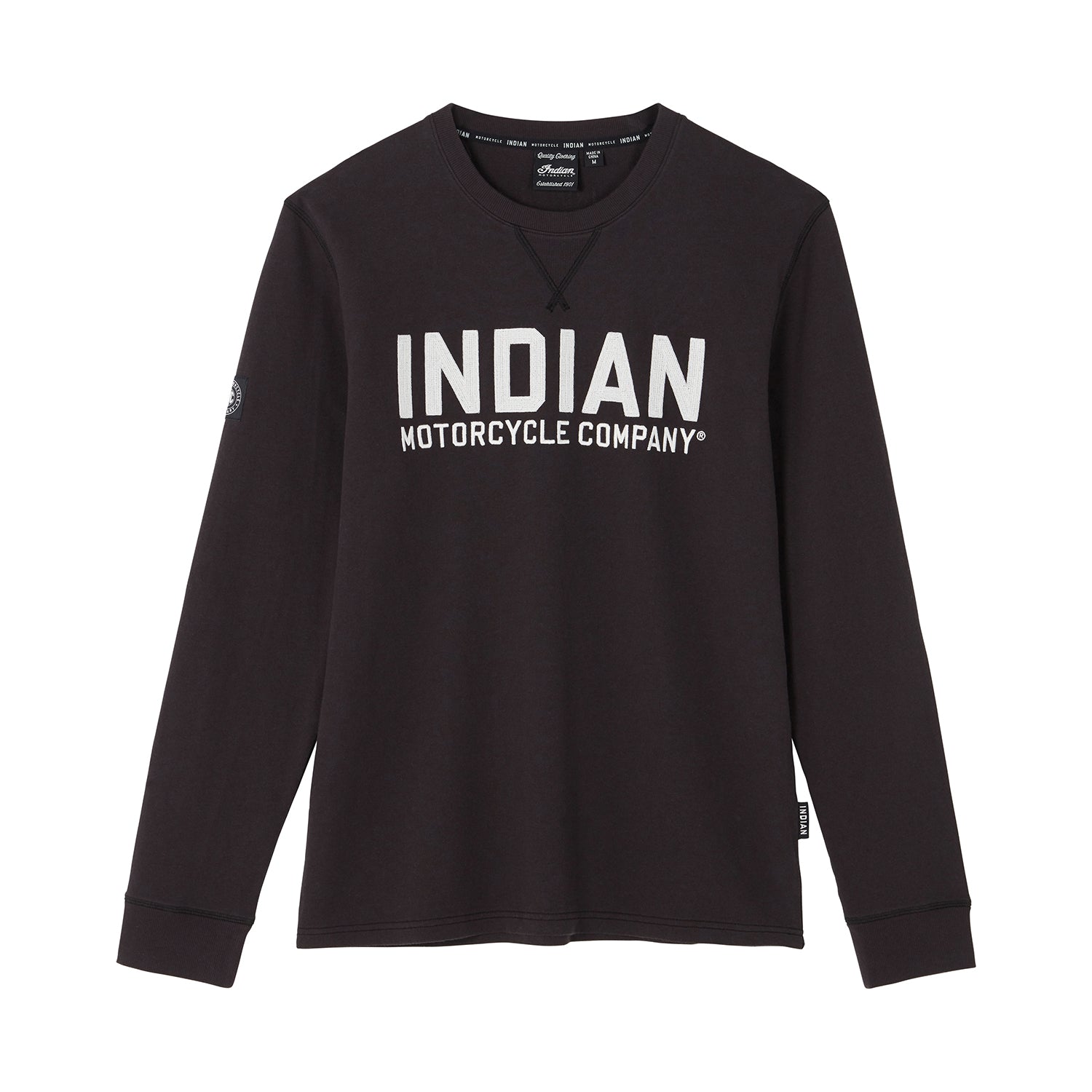 Men's Chainstitch Embroidery Longsleeve T-Shirt, Black