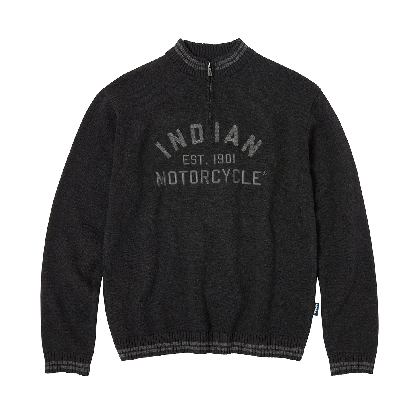 Men's Knitted Embroidered Logo Top, Black