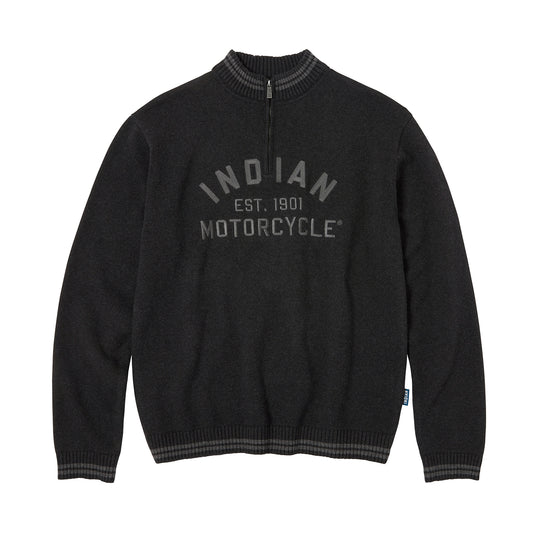 Men's Knitted Embroidered Logo Top, Black