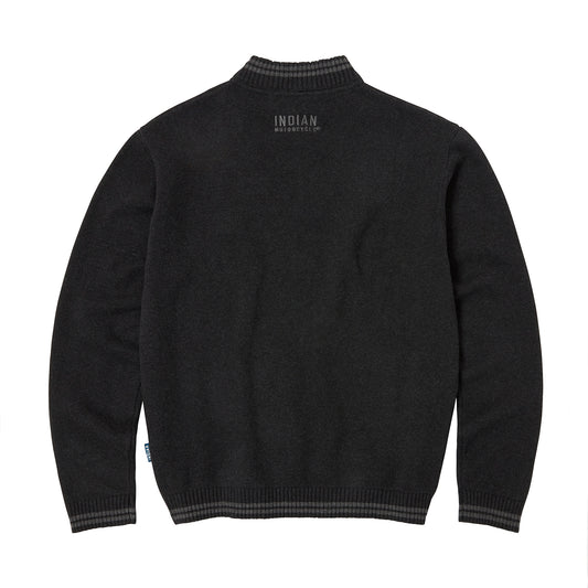 Men's Knitted Embroidered Logo Top, Black