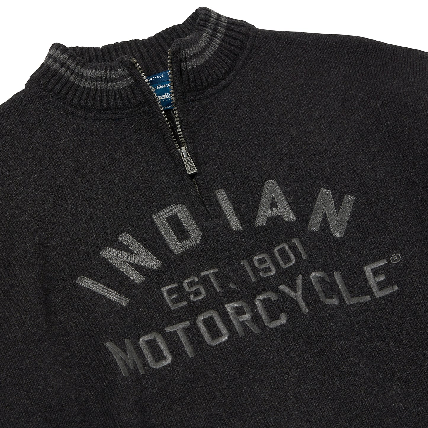 Men's Knitted Embroidered Logo Top, Black