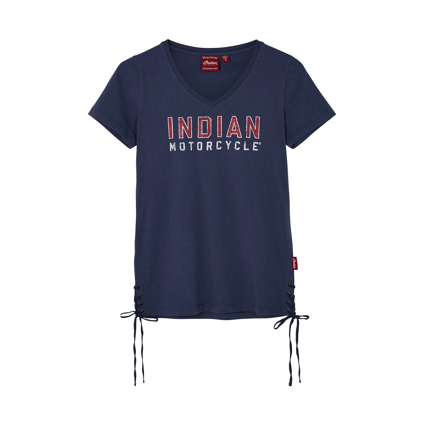 Women's Glitter Logo Tie T-Shirt, Navy