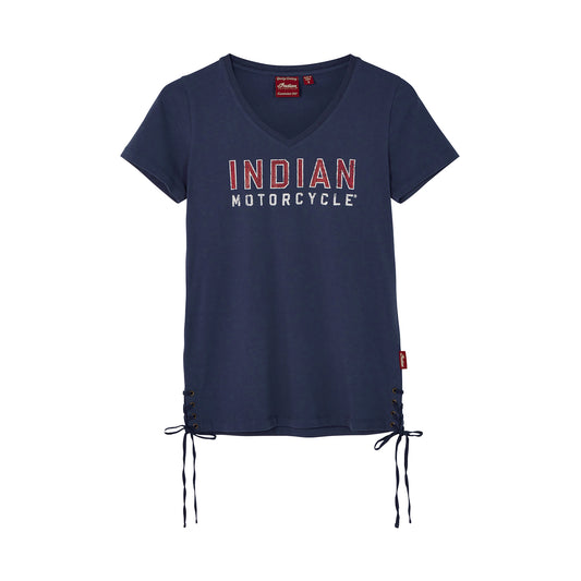 Women's Glitter Logo Tie T-Shirt, Navy